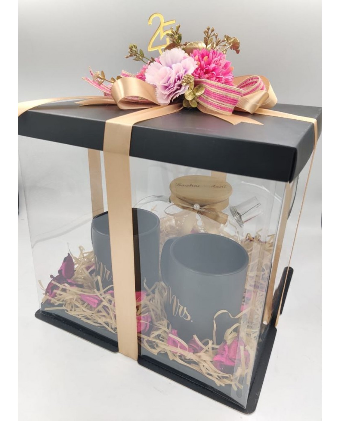 Gift box| Glass Tea Pot & Mugs Set | Giftmate Diwali Gifts